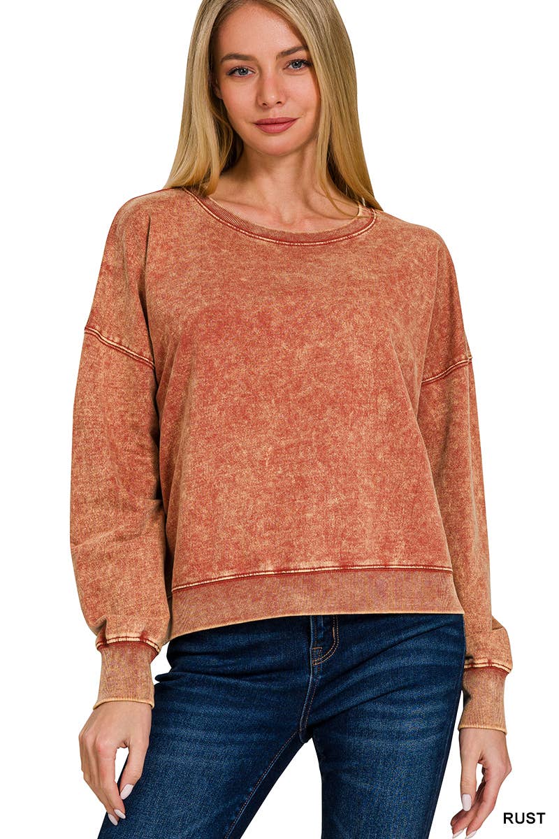 42POPS - Venta al por mayor Sudadera - Mujer - ....SI-25090 JERSEY FRANCÉS TERRY LAVADO ÁCIDO CON CUELLO BARCO8