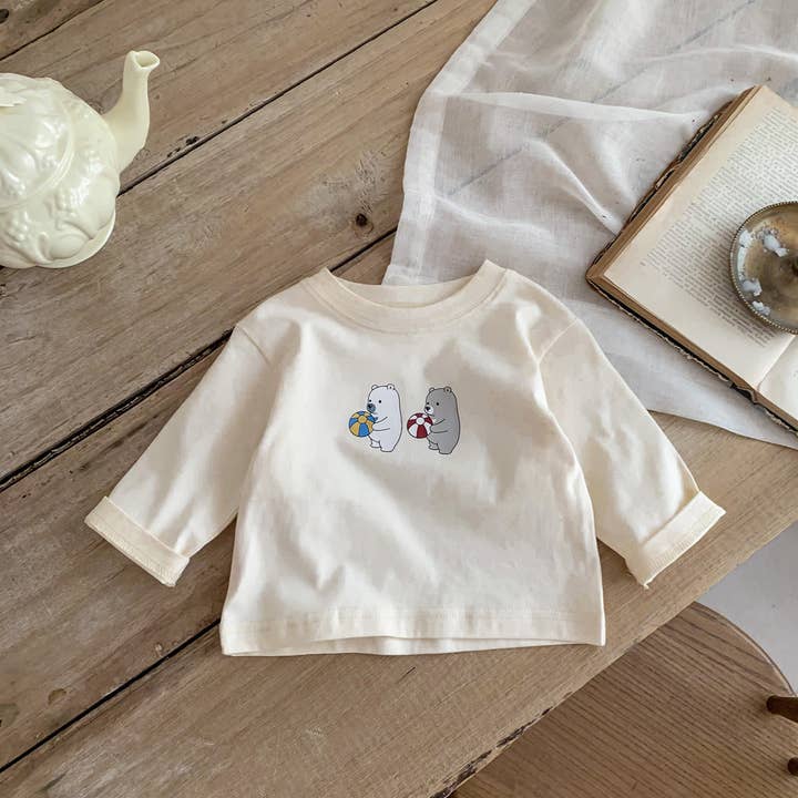 MyKids-USA® – wholesale Klädesset - Baby – Bebis Tecknad Tryck Topp med Våffeltyg Axelband Bodysuit Set