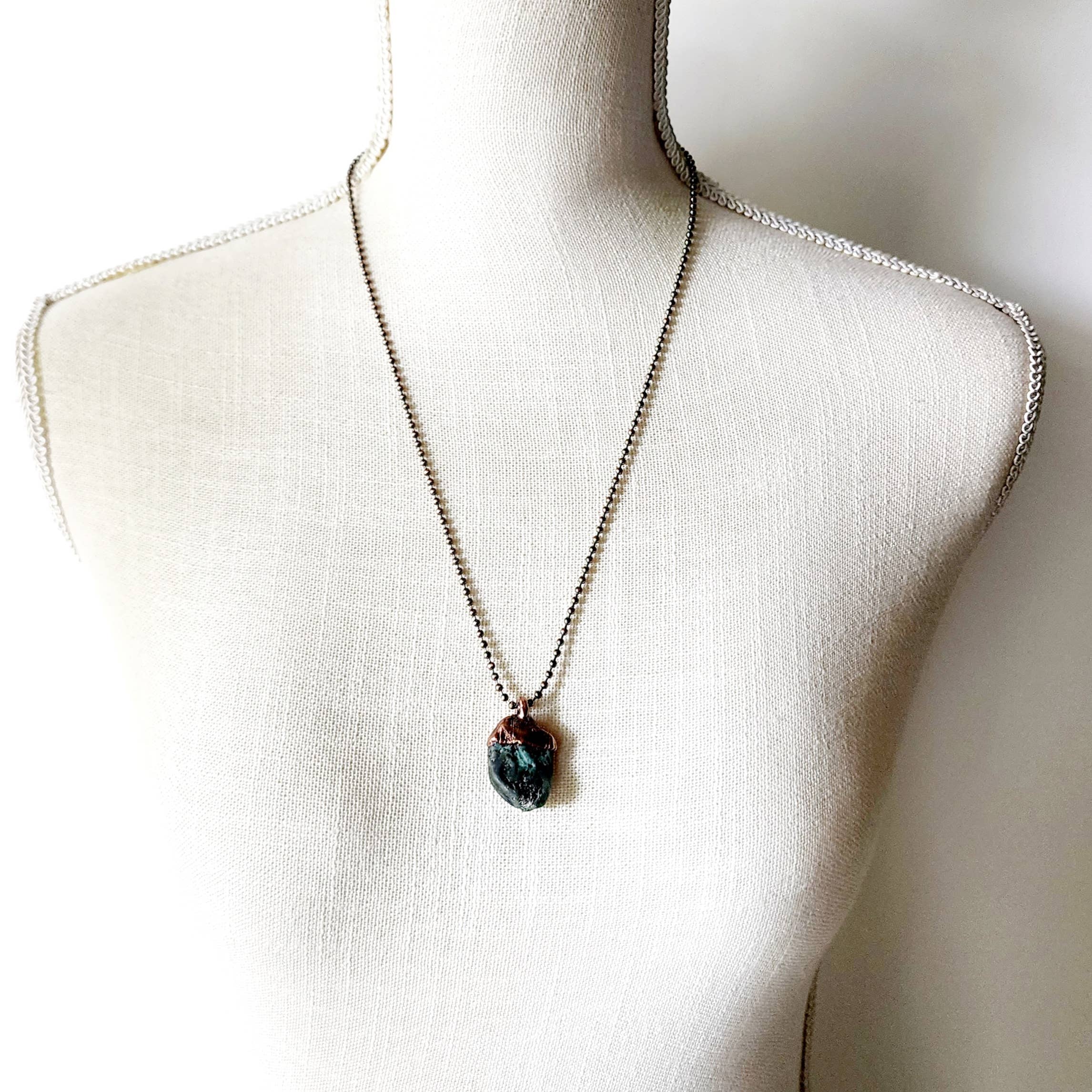 MergingMetals - Wholesale Pendant/Charm Necklace - Emerald in Matrix Necklace / Ball Chain4