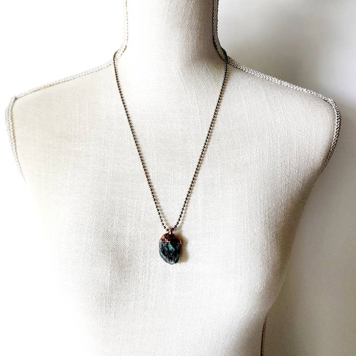 MergingMetals - Wholesale Pendant/Charm Necklace - Emerald in Matrix Necklace / Ball Chain4