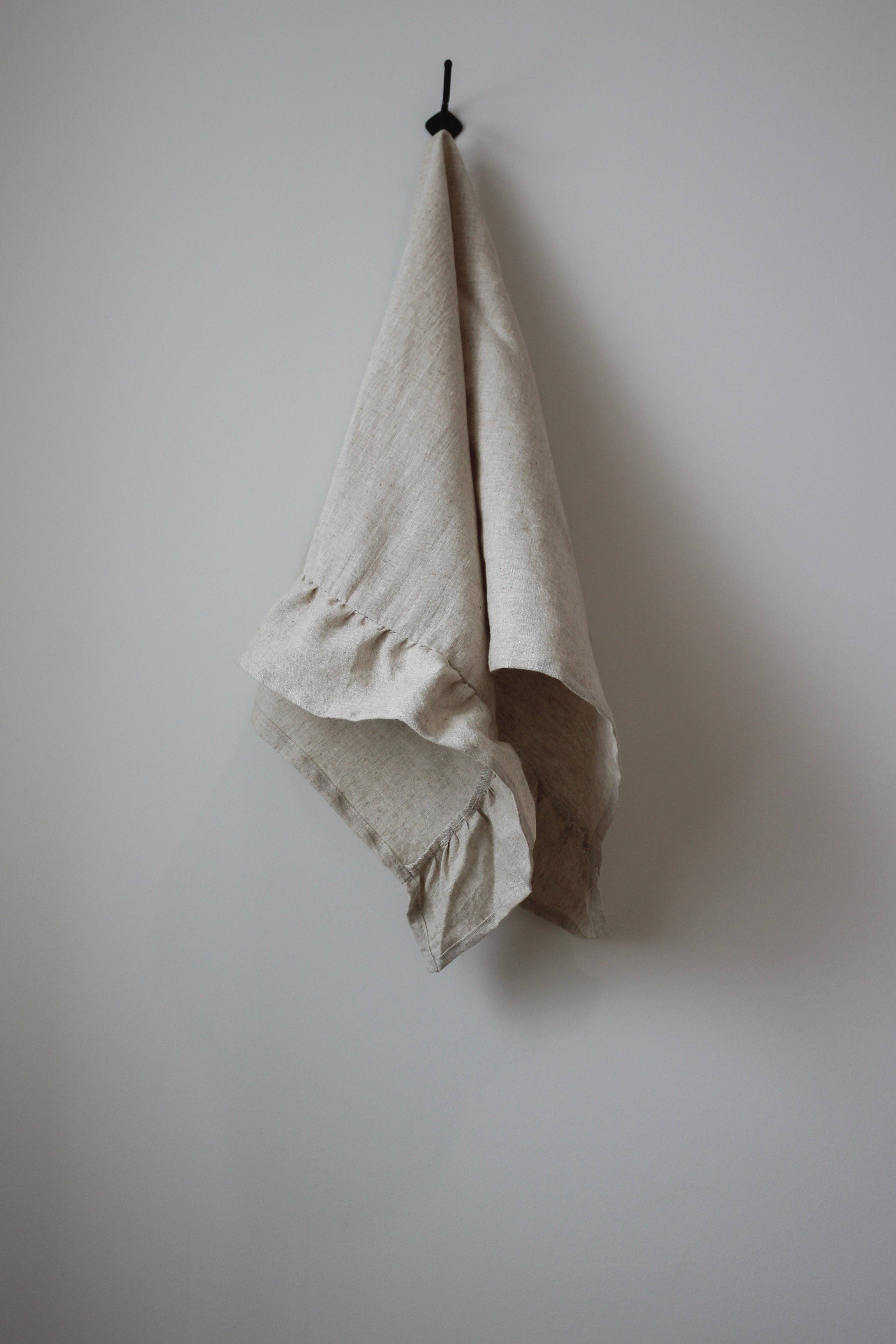 PJ Society - Wholesale Tea Towel - The Sadie Ruffle Tea Towel- Natural2