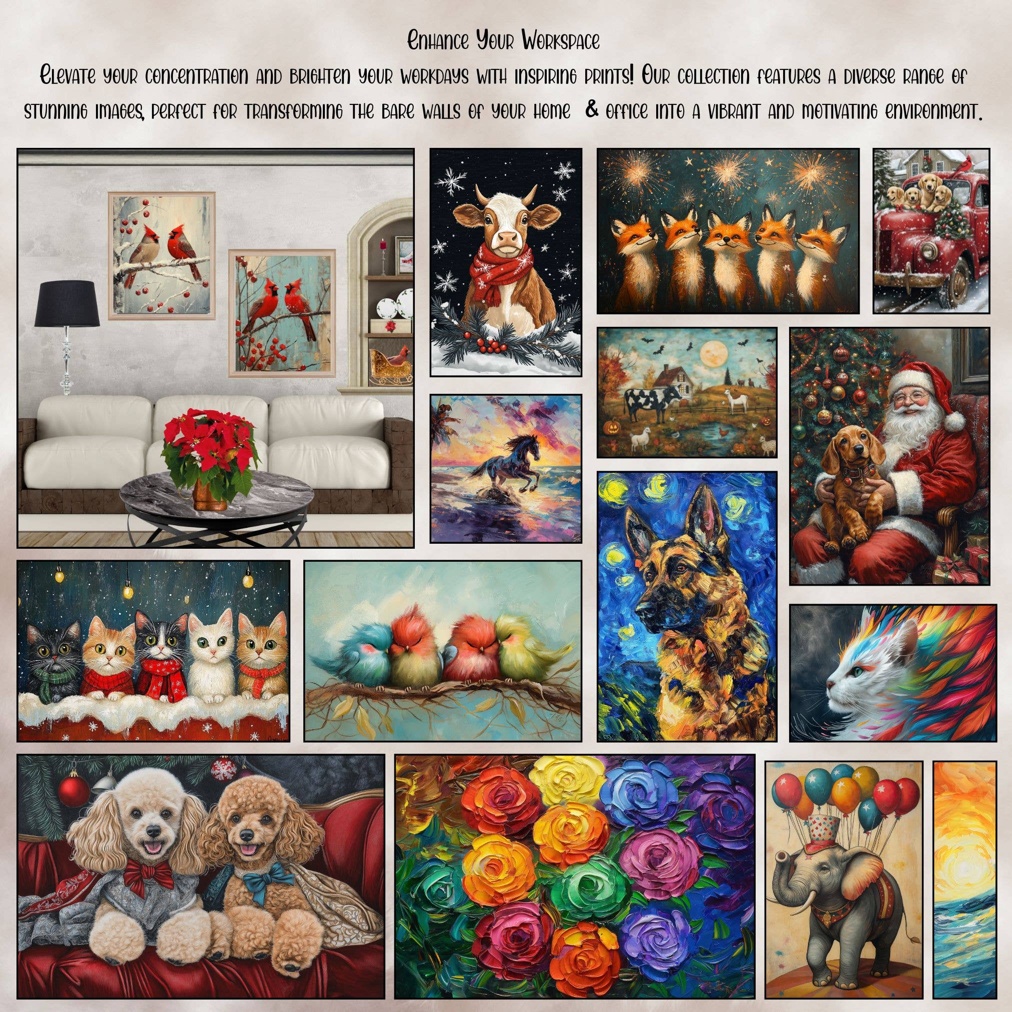 Art Paradise Studios - Vendita all'ingrosso Stampa artistica - Chihuahua in un ricco abito rosso con cappello su tela arrotolata piatta3