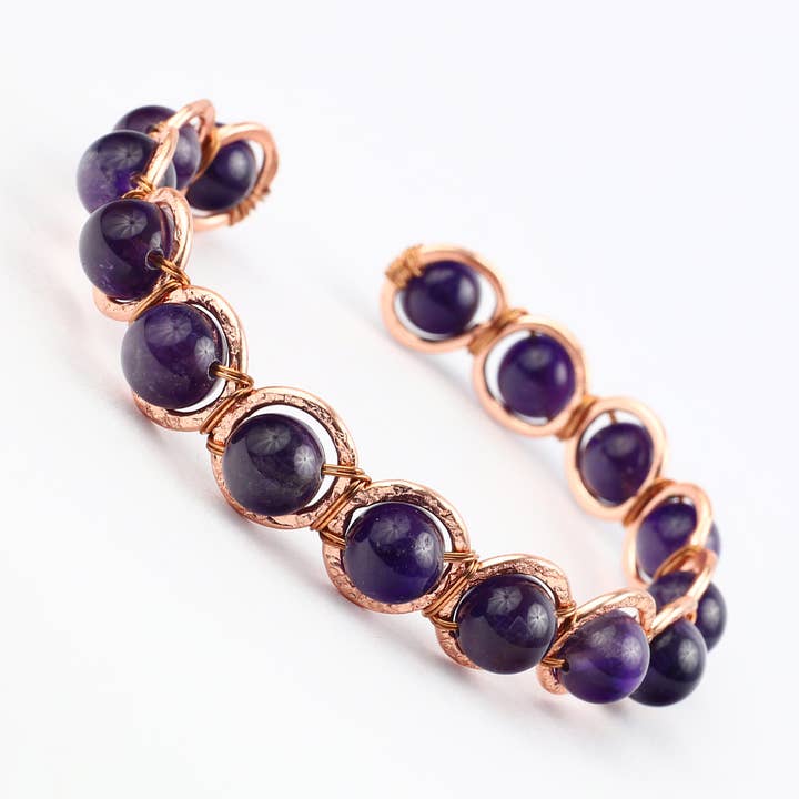 Copper & Amethyst Crystal Bracelet for wholesale by El'Cobre-Ecozonelifestyle