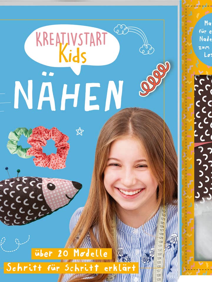 Inizio creativo per bambini Cucito. Libro di istruzioni e materiale per la vendita all'ingrosso da parte di frechverlag TOPP & BusseSeewald