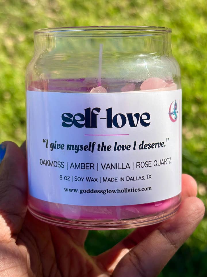 Self-Love Affirmation Candle for wholesale by Goddess Glow Holistic Care