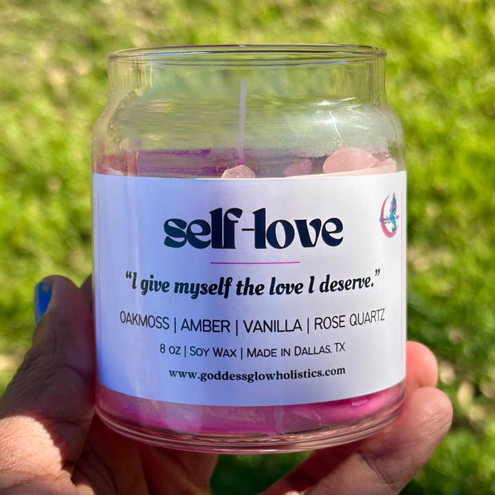 Goddess Glow Holistic Care - Wholesale Jar/Filled Candle - Self-Love Affirmation Candle0