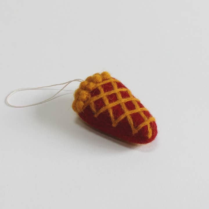 Felted Wool Cherry Pie Ornament for wholesale by PetitFelts