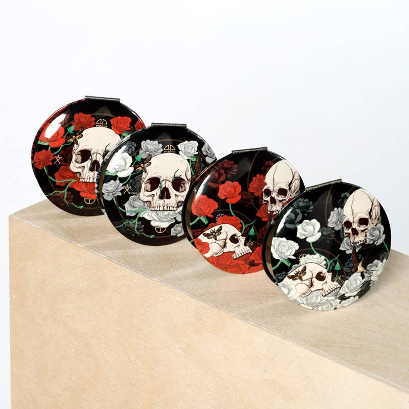 Puckator Ltd - Wholesale Compact Mirror - Skulls and Roses Compact Mirror2
