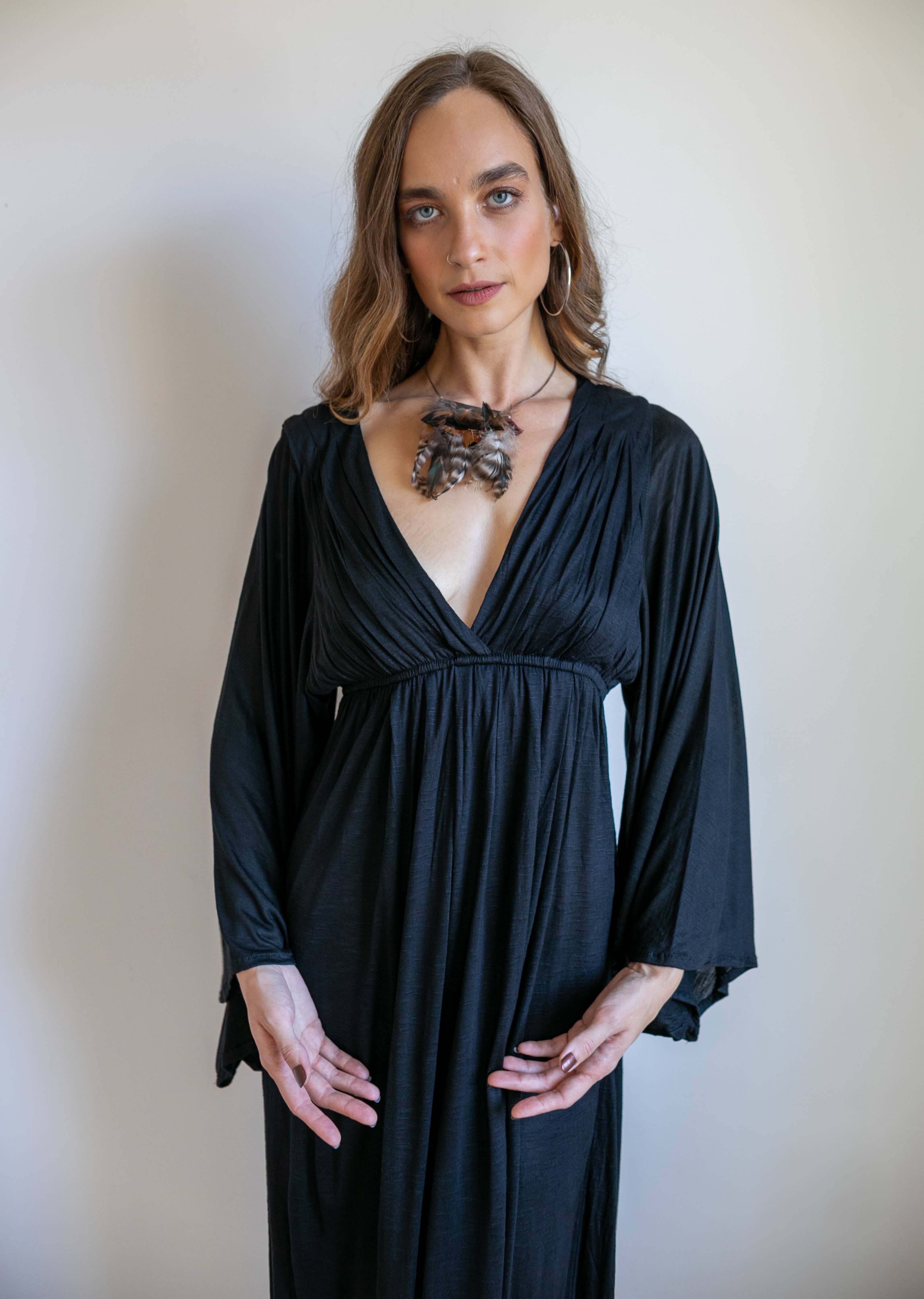 Paramita Designs - Wholesale Dress - Women's - Bell Sleeve Goddess Maxi Dress2