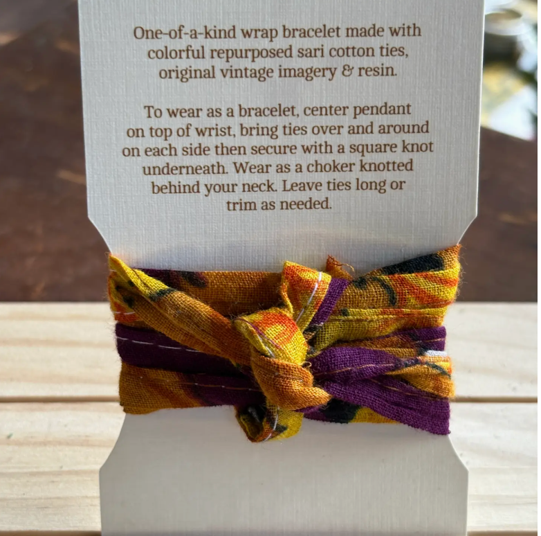 joeyfivecents - Wholesale Woven/Braided Bracelet - Sari Wrap Bracelet- repurposed cotton, adjustable, vegan6