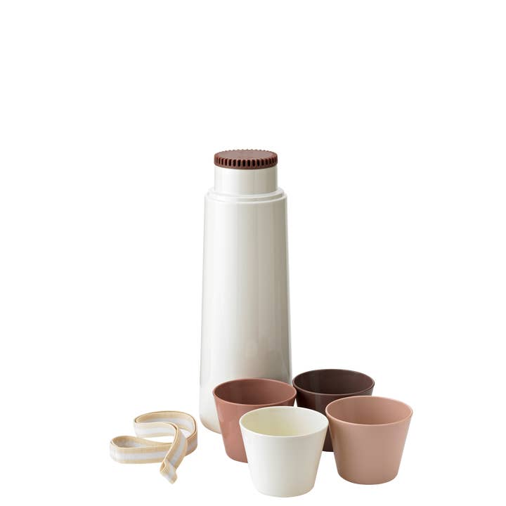 Studio Nordhaven - Wholesale Insulated Mug/Tumbler - PICNIC vacuum insulated bottle with 4 cups - blossom by Rig-Tig