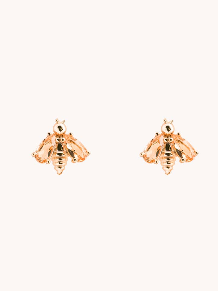 Bee Gold Earrings Citrine -Botanical Jewelry, Holiday Gift for wholesale by Gratinsta