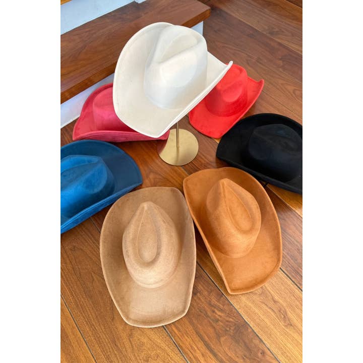 Queens INC - Wholesale Cowboy Hat - Women's - VEGAN SUEDE COWBOY HAT