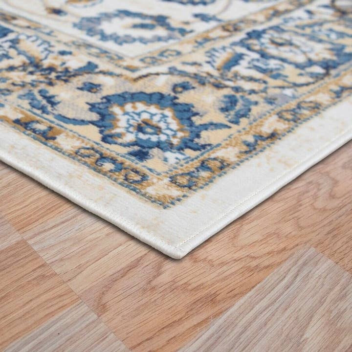 home mart goods - Wholesale Area Rug - 5x7 Feet Ivory Blue Floral Traditional Oriental Area Rug4