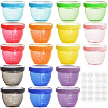Youngever 6 Pack Large Plastic Mixing and Serving Bowls - Rainbow