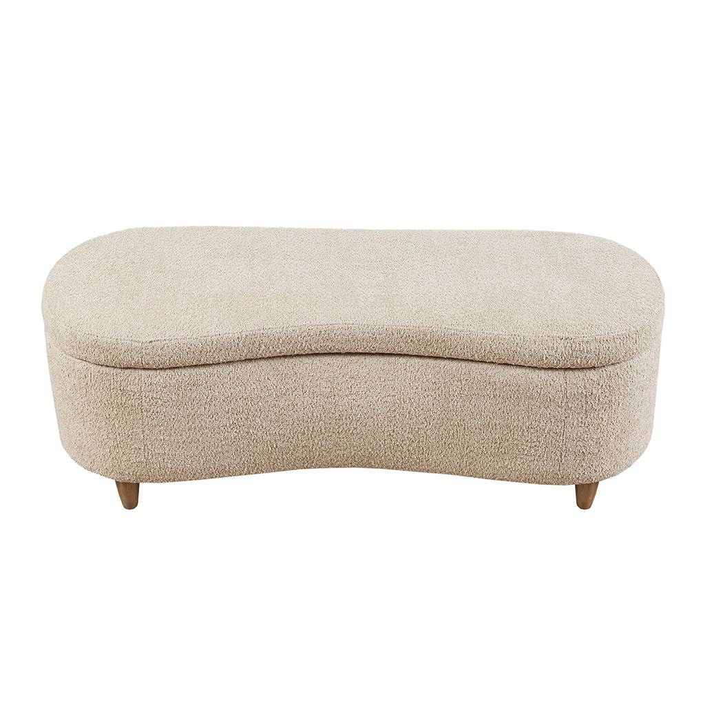 Olliix - Vente Bancs - Banc de rangement rabattable Boucle, taupe clair9