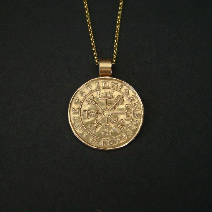 Vis a Vis Jewelry - Wholesale Individual Charm/Pendant - Vegvisir Pendant- Hand Carved Viking Compass Wayfinder4