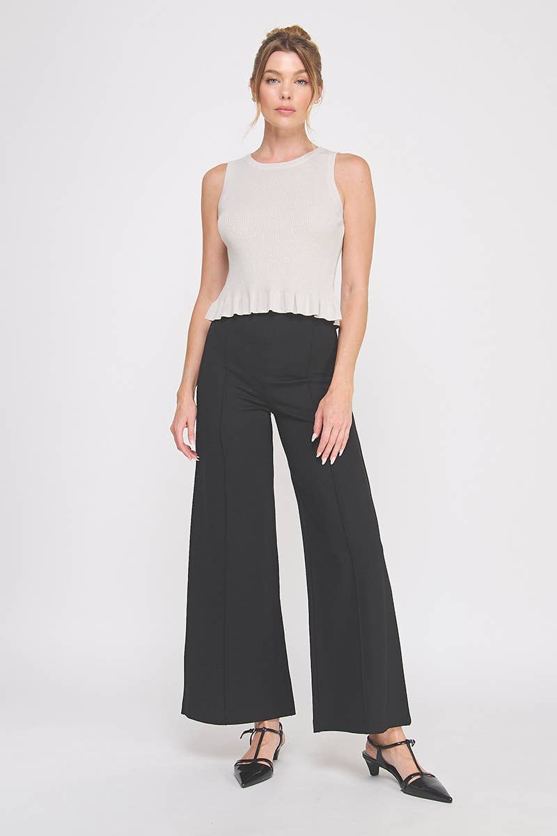 Allie Rose - Vente Haut en maille – femme - débardeur à basque en maille côtelée douce7