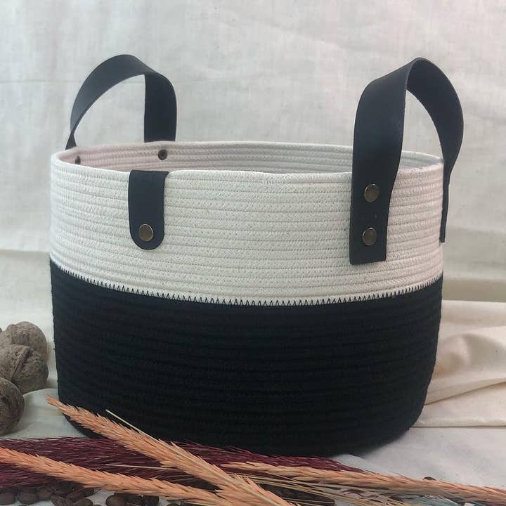 SannasDecor - Vendita all'ingrosso Cestini - Cestino fatto a mano, Cestino medio, Con manico, Cestino0