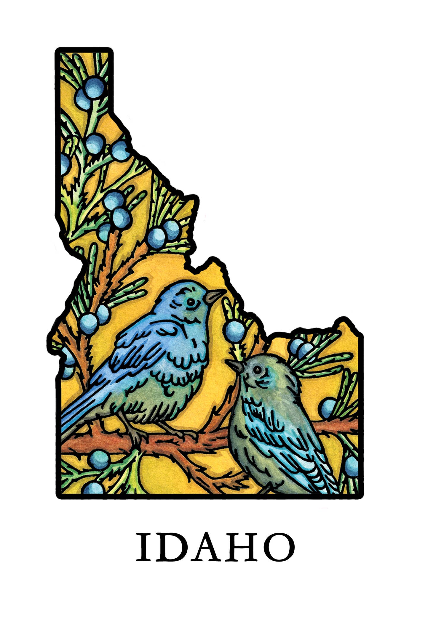 Sarah Angst Art - Wholesale Postcard - Custom Name Dropped State Postcards - Pack of 1007