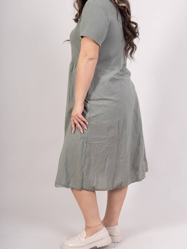 Pépouz' Paris - Wholesale Dress - Women's - PLUS SIZE T-shirt dress 95% cotton bi-material PR2520GT