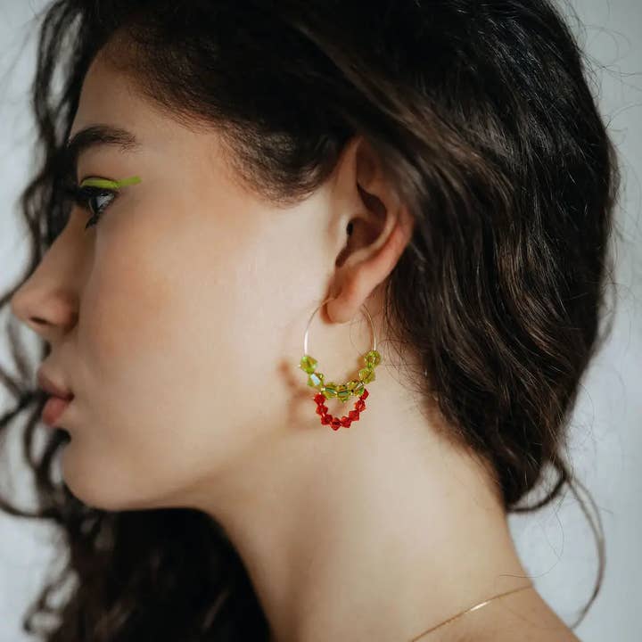 Large Spark Crystal Hoops / Friendship Collection for wholesale by Son of a Sailor