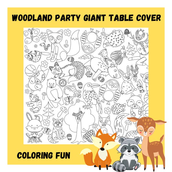 Creative Crayons Workshop - Wholesale Coloring Tablecloth - Kids & Baby - Woodland Animals Coloring Tablecloth4