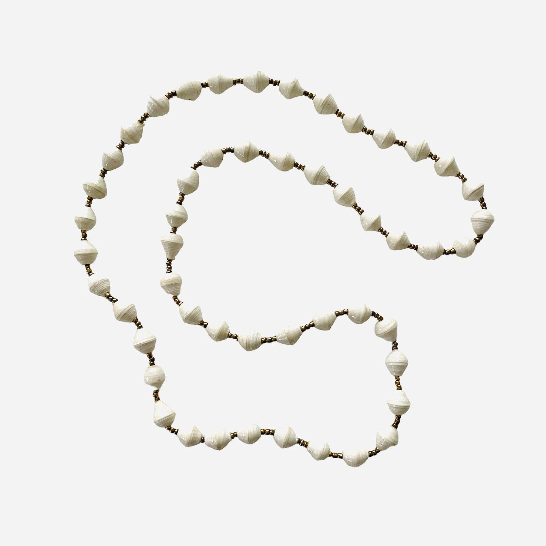 Kenya | Paper Bead Necklace | White for wholesale on Faire3