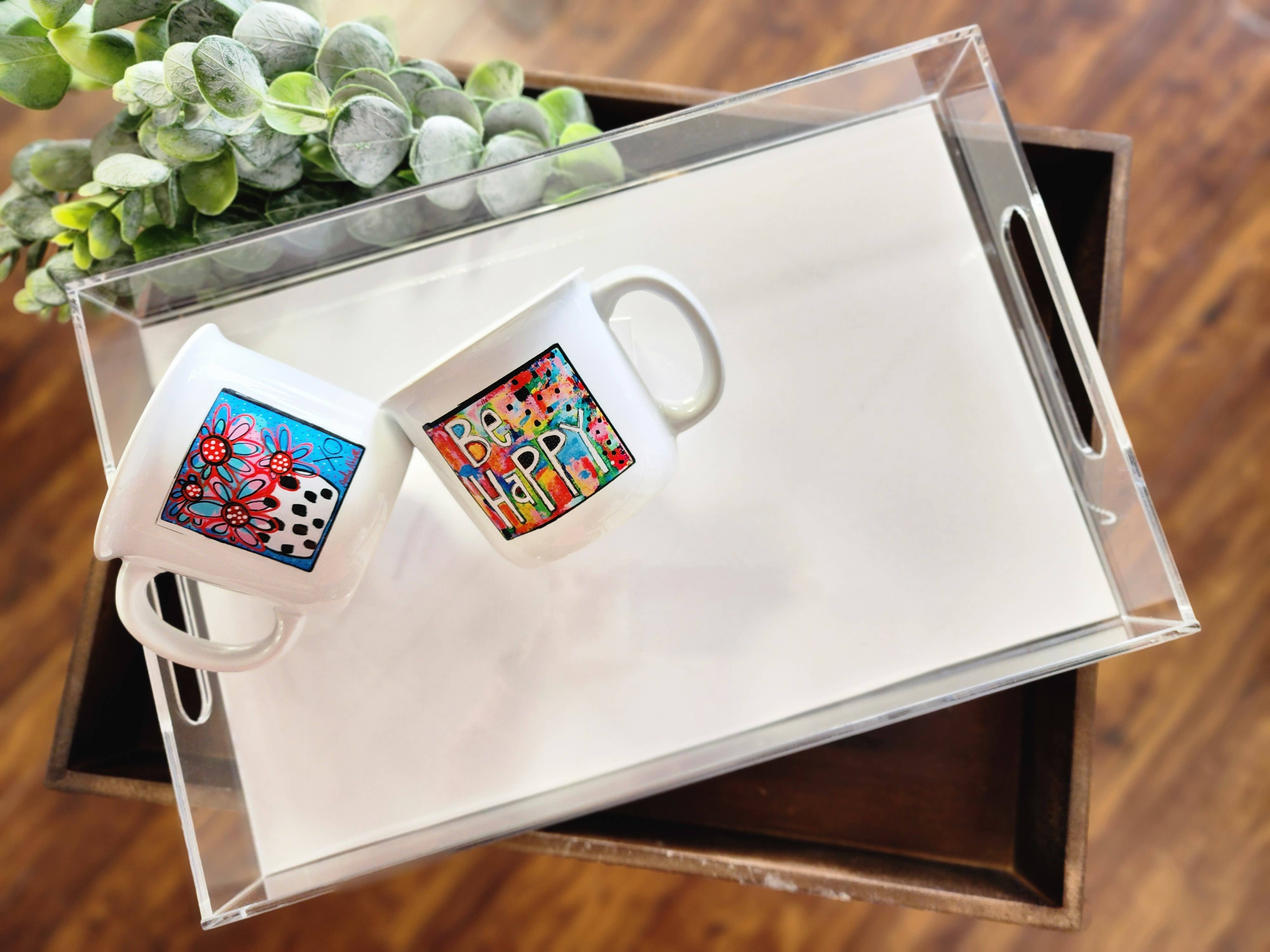 Julie Abbott  Art - Wholesale Decorative Tray - Clear Acrylic Tray for Interchangeable Artwork Inserts3