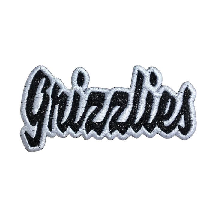 ANPASSAD: Grizzlies, Maskotar, Namn, Broderad påstrykbar patch för wholesale av Wholesale Applique