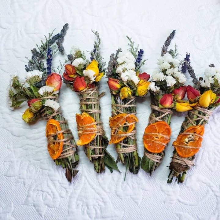 CharlieHaze - Wholesale Sage Bundle - Lavender, Mint, Orange Spring Smudge Stick