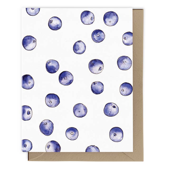 Blueberry Card for wholesale by Lucky Bat Paper Co.