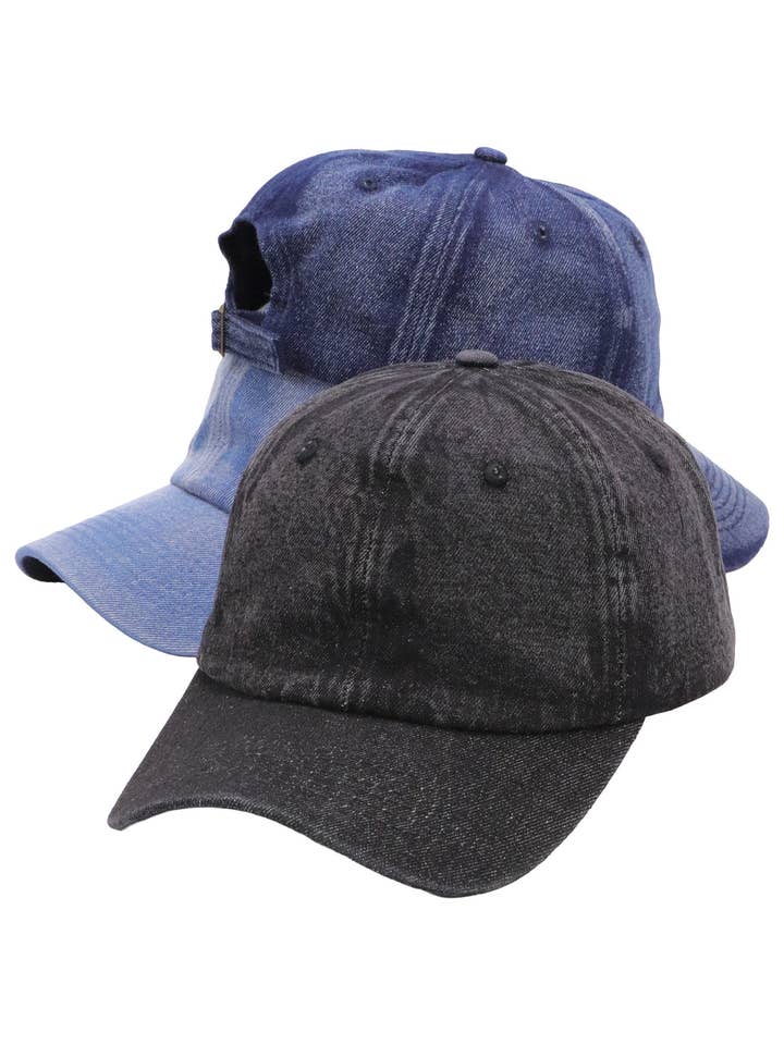 Vintage Stone Washed Denim Baseball Cap for wholesale by Cap Zone