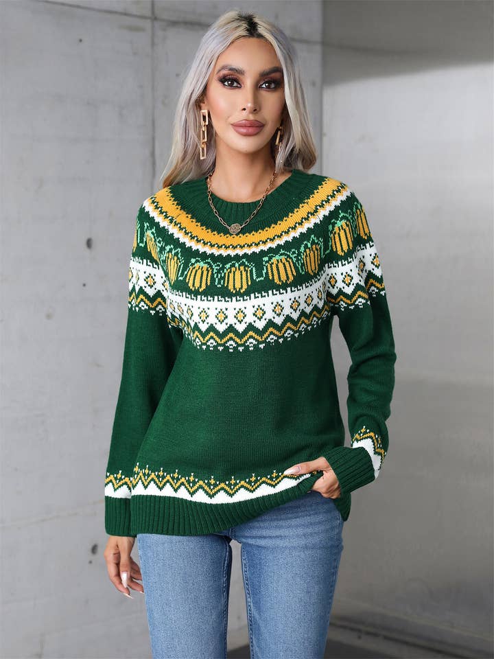 Lily Clothing - Wholesale Knit Sweater - Women's - TURTLENECK CHRISTMAS SWEATER WITH LONG SLEEVES