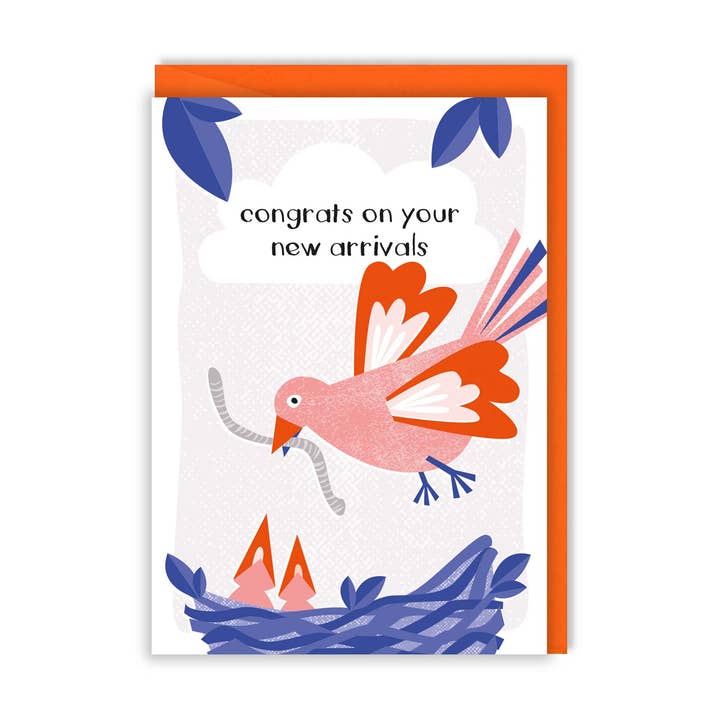 Nye tvillinger baby kort- tillykke med dine nyankomne for engroshandel hos Zedig Design