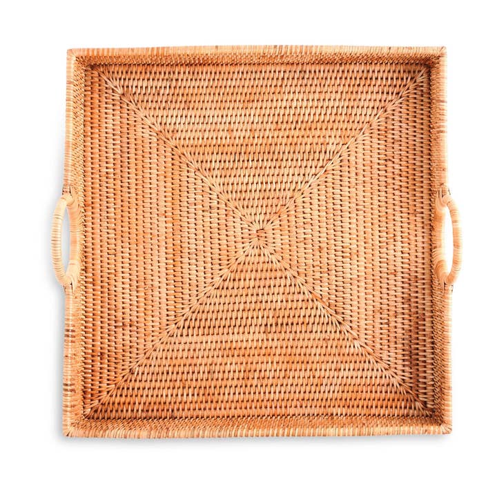 Vagabond House - Wholesale Decorative Tray - Hand Woven Wicker Rattan Large Square Tray2