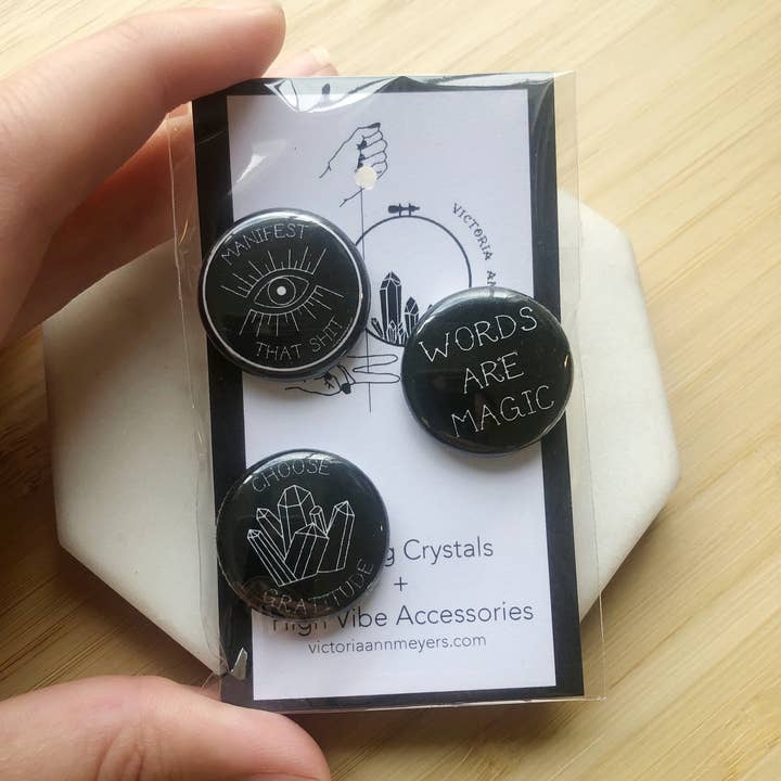Victoria Ann Meyers - Wholesale Lapel Pin/Button - Monochrome Pin Pack (black)0