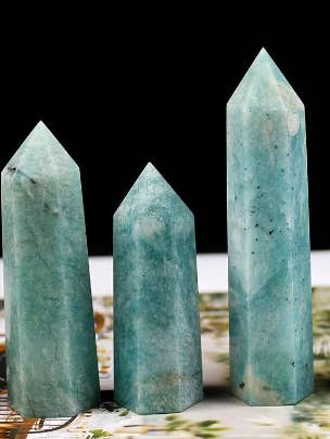 Soothing Amazonite Crystal Obelisk Tower Point for wholesale by Moon Rituals