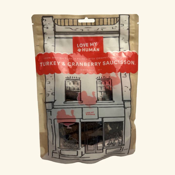 Turkey & Cranberry Saucisson - Love My Human for wholesale by Love My Human