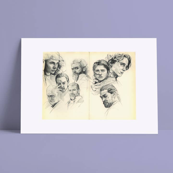 Illustrations - Poster - Paul, Chani, Leto, Jessica, Duncan for wholesale by Belén Diz Juncal