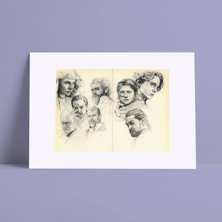 Illustrations - Poster - Paul, Chani, Leto, Jessica, Duncan for wholesale by Belén Diz Juncal
