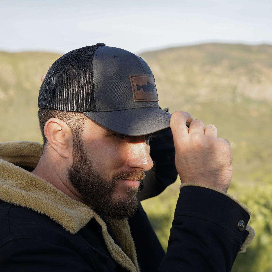 Range Leather Co. - Wholesale Trucker Hat - Unisex - Trout Hat - Leather Patch Trucker Cap7