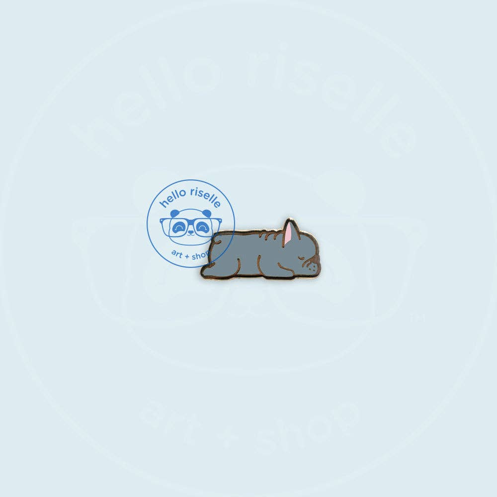 Hello Riselle | Art + Shop - Wholesale Lapel Pin/Button - Small Sleeping French Bulldog Enamel Pin9