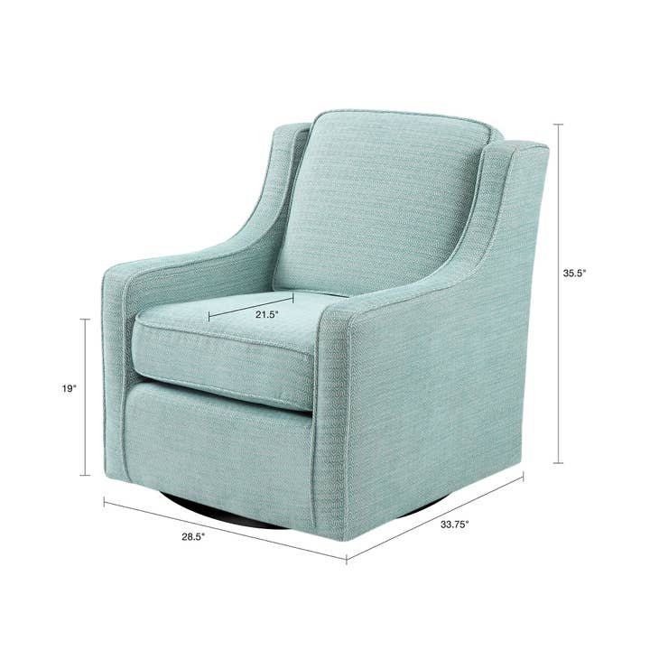 Olliix - Wholesale Chair - Transitional Patterned Swivel Lounge Chair, Aqua Blue *6