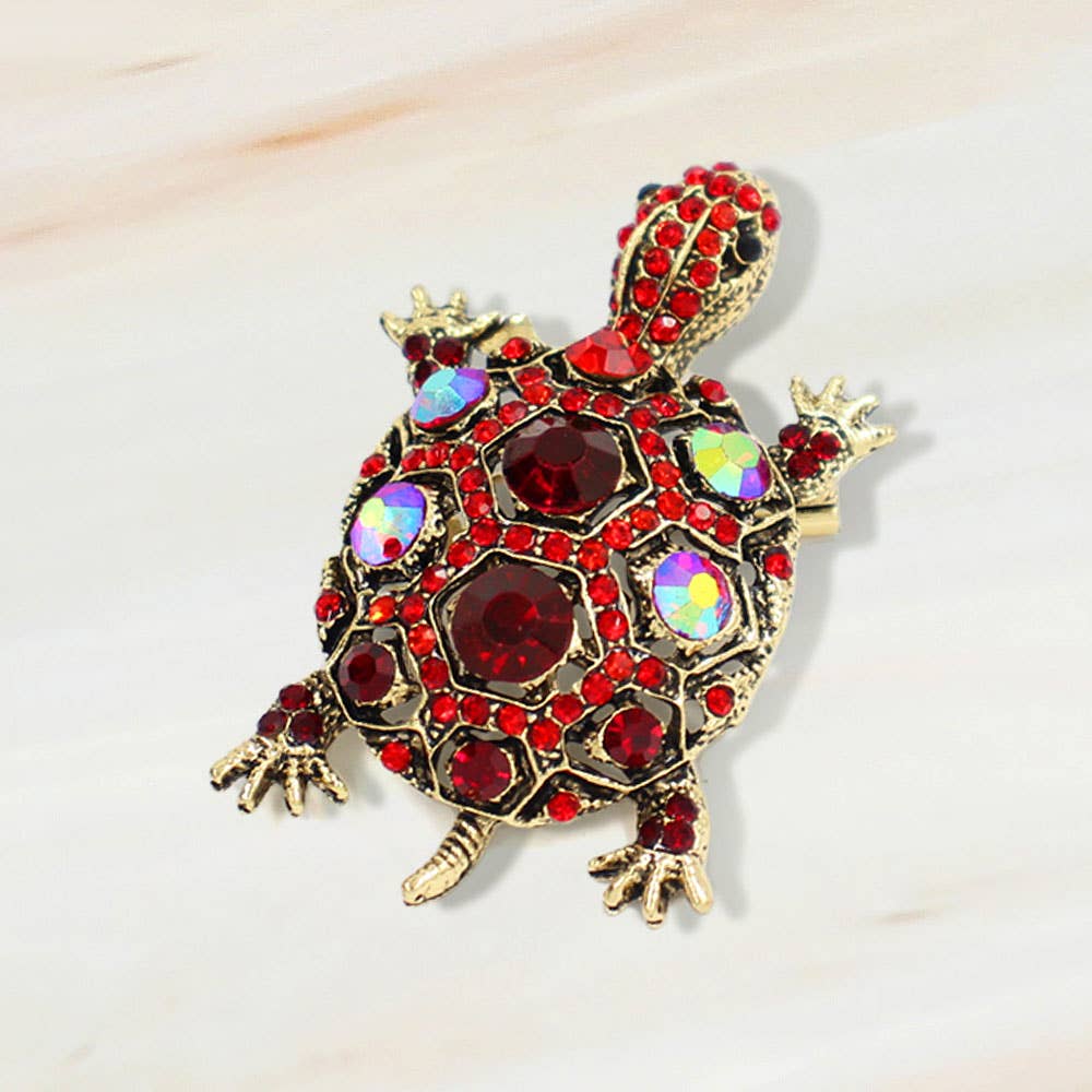 Sensibling Corp. - Venta al por mayor Broches - Broche de Tortuga Marina Adornado con Piedras de Imitación8