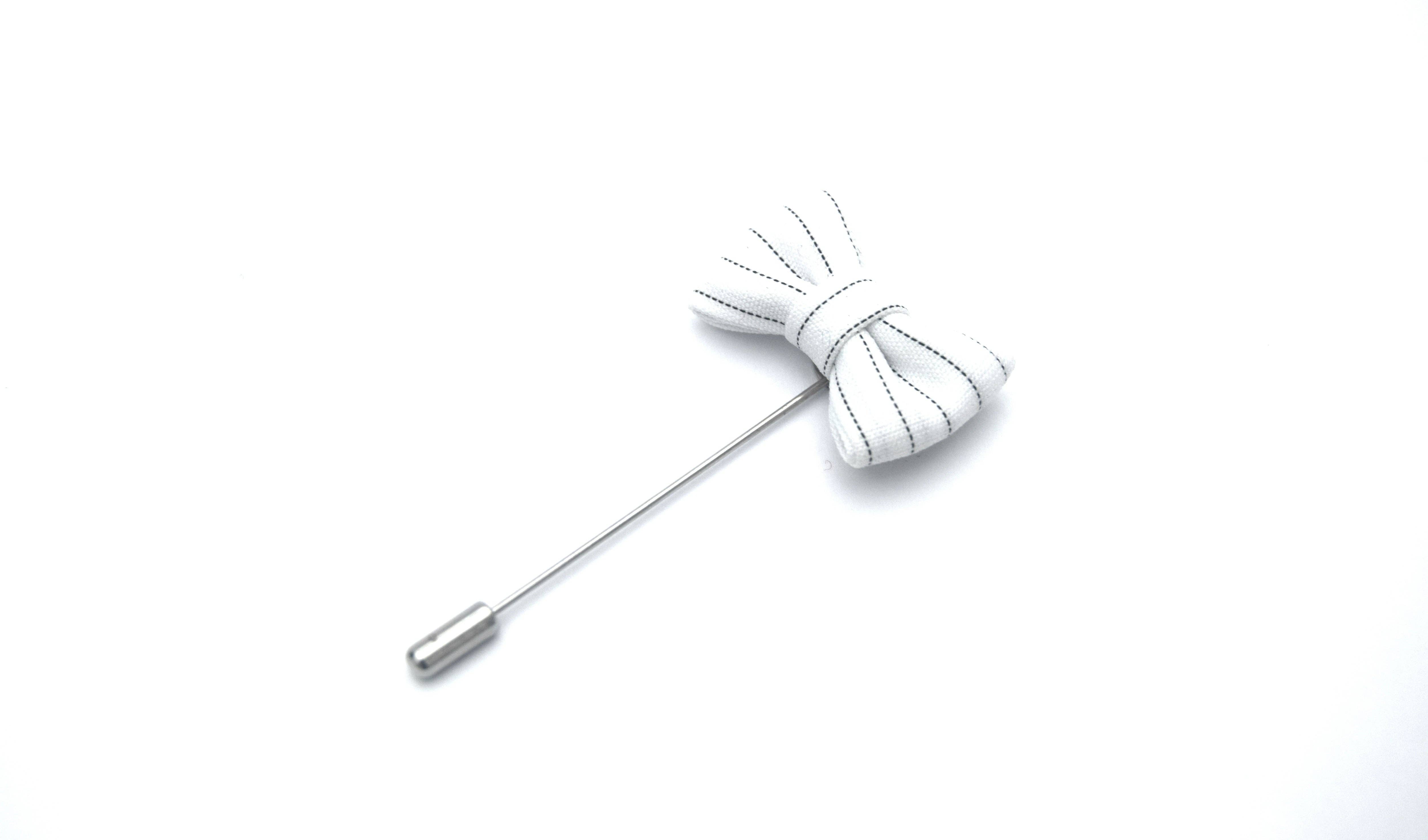 Mrlapel – wholesale Lapel pin/button – Bow Tie Lapel Pin, White1