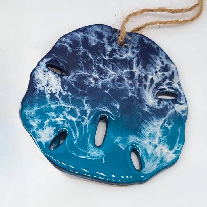 JEMS of the Sea - Wholesale Ornament - Sand Dollar Christmas Ornament - Handmade Resin & Wood3