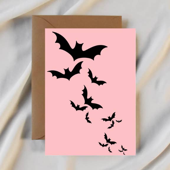 Pink Bat Card for wholesale by Party Collective