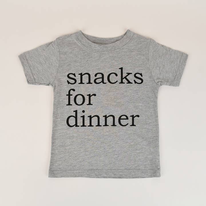 Maglietta per Bambini "Snack per Cena" - Heather per la vendita all'ingrosso da parte di Mady & Max