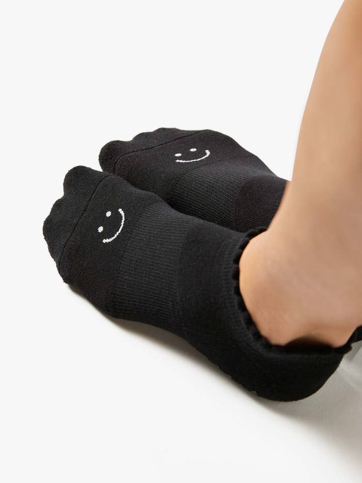 Schwarz Happy Full Foot Grip Socken für Damen für den Großhandel auf Faire